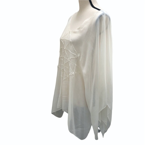 MAXSTUDIO CREAM LOOSE FIT SQUARE TOP GEOMETRIC DESIGN - Picture 4 of 16